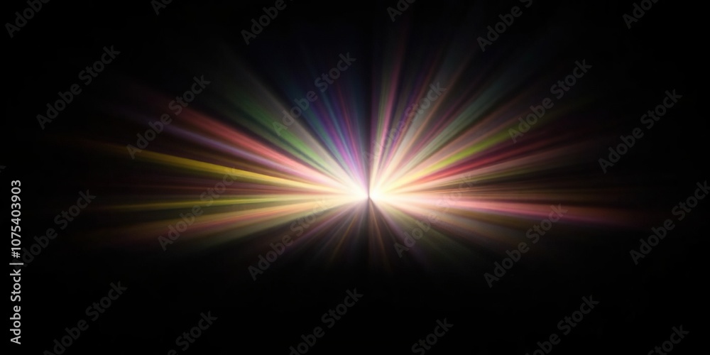Ethereal rays of color illuminate the inky blackness, glow, luminous