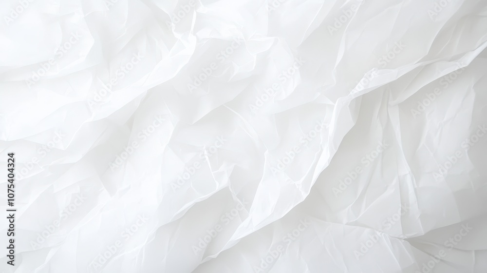 Fototapeta premium Delicate folds of translucent white fabric illuminated softly, creating an ethereal ambiance in a tranquil space with subtle textures