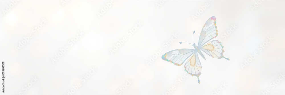 Delicate Holographic Butterfly Pattern on a Soft Focus White Background, subtle texture, soft focus Delicate Holographic Butterfly Pattern on a Soft Focus White Background, subtle texture, soft focus