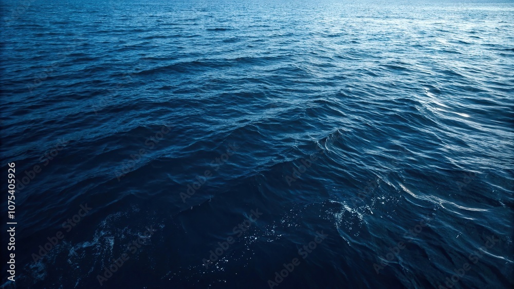 Dark blue abstract water surface with subtle gradient effects, watercolor, serene