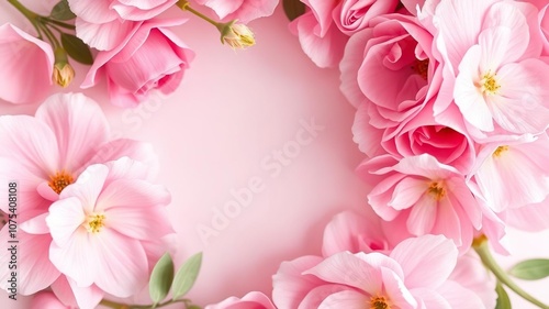 Pink Floral Background with Delicate Details, blooming, tranquil