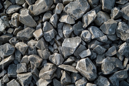 Grey Gravel. Background of Pebbles and Rocks on the Ground