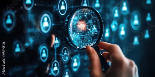 Illustration of market research identifying target audience, with icons representing customer segments and personalized marketing strategies photo