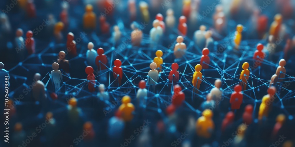 Fototapeta premium Concept of customer segmentation with demographics and behavior icons, highlighting targeted marketing strategies