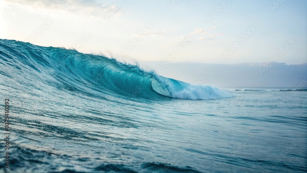 A serene ocean wave with a subtle gradient of blues in the background, horizon, serene, blue paint, peaceful A serene ocean wave with a subtle gradient of blues in the background, horizon, serene, blue paint, peaceful