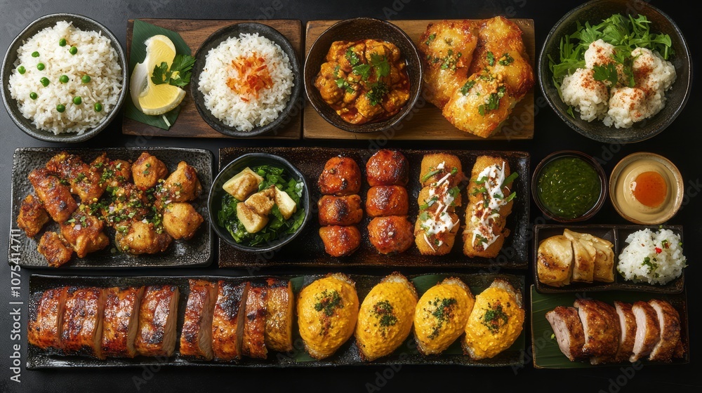 Vibrant and Artistic Presentation of a Delicious Main Dish in Food Photography Experimentation Vibrant and Artistic Presentation of a Delicious Main Dish in Food Photography Experimentation