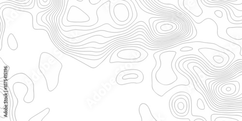 Topographic map background geographic line map with seamless ornament design. The black on white contours vector topography stylized height of the lines map.