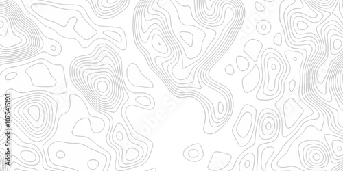 Topographic map background geographic line map with seamless ornament design. The black on white contours vector topography stylized height of the lines map.