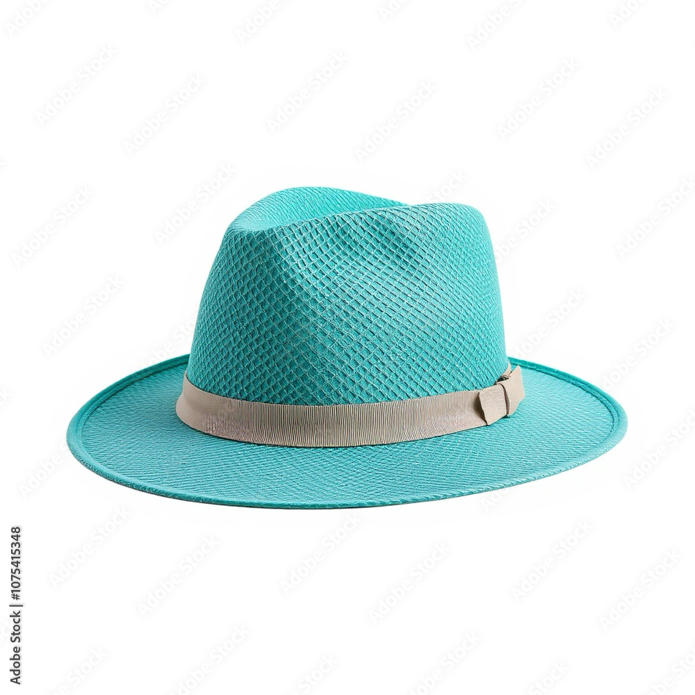 Blue hat on plain white background for banner background copy space Blue hat on plain white background for banner background copy space