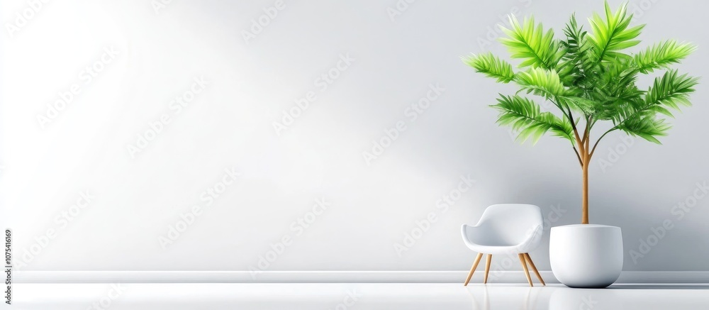 Obraz premium Bright modern living room featuring minimalist white decor and spacious layout ideal for contemporary home design inspiration