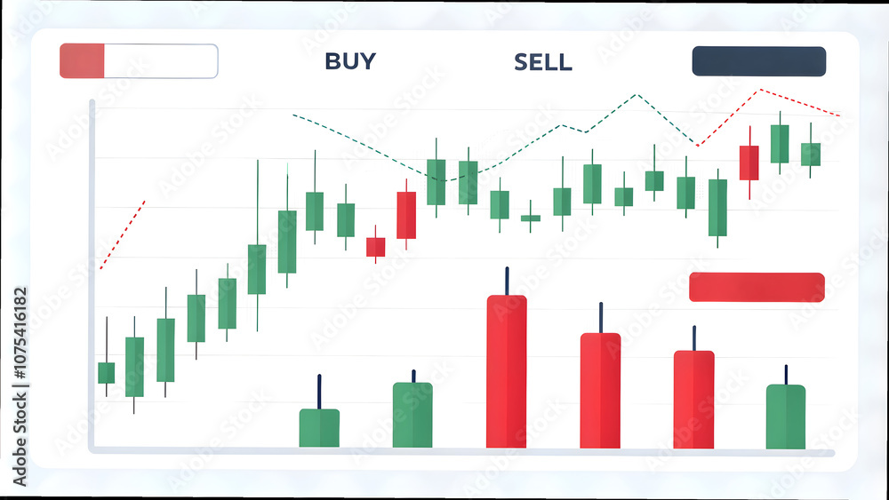 Financial Trading Chart with Buy and Sell Signals Financial Trading Chart with Buy and Sell Signals