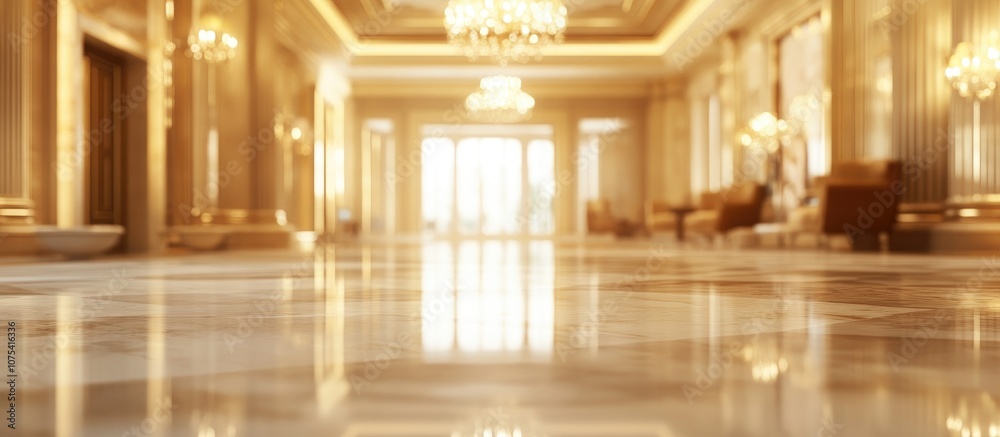 Obraz premium Blurred luxurious interior showcasing elegant decor elements ideal for web design background