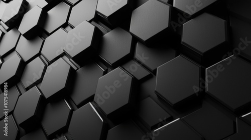 A black and white image of a black and white pattern of hexagons