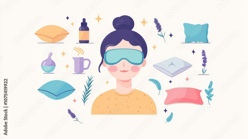 Obraz premium Relaxation and sleep essentials for wellness.