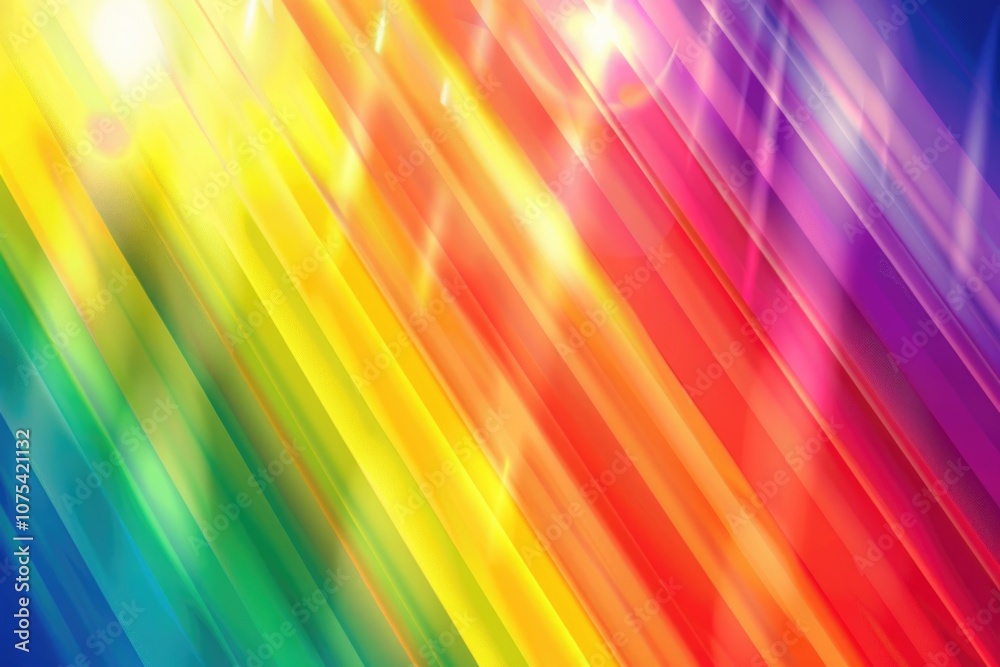 LGBTQ Rainbow. Colorful Gradient Blurred Background with Stripes and Bright Yellow Tones