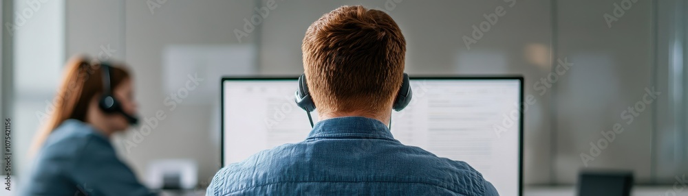 Focused professionals working in a modern office. Focused professionals working in a modern office.
