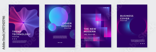 Vibrant Abstract Poster Collection With Modern Geometric Designs