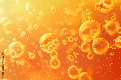 Orange Bubbles Background. Abstract Citrus Spheres in a Circular Design