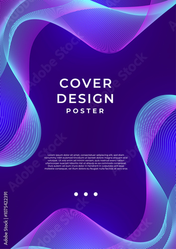 Abstract Poster Design with Vibrant Geometric Patterns. Ideal for creative projects, graphic design, and trendy backgrounds. The colorful gradient creates a dynamic and stylish visual appeal