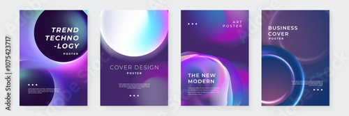 Vibrant Abstract Poster Collection With Modern Geometric Designs