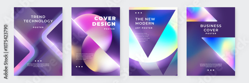 Vibrant Abstract Poster Collection With Modern Geometric Designs