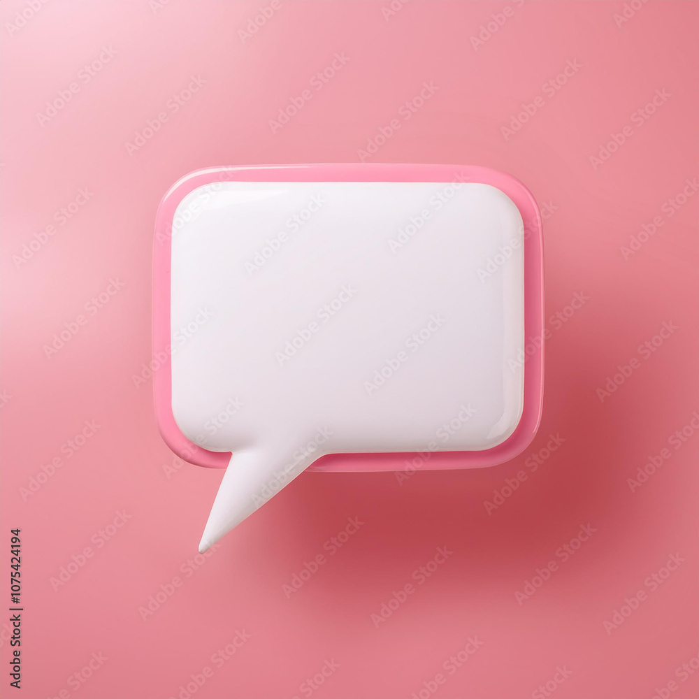 3D notification message pop-up on vivid pink background. Speech cloud. Modern design. 3D notification message pop-up on vivid pink background. Speech cloud. Modern design.