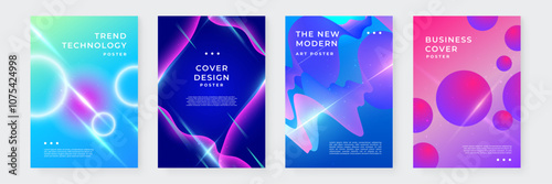 Vibrant Abstract Poster Collection With Modern Geometric Designs