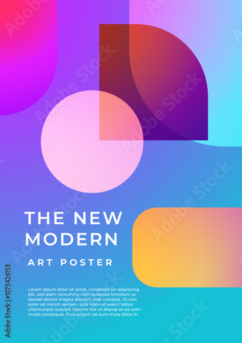 Vibrant Abstract Background With Geometric Shapes and Gradients. Ideal for modern presentations, digital art, and creative projects, evoking a sense of movement and innovation