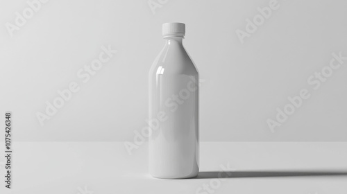 A single plastic bottle on a white background