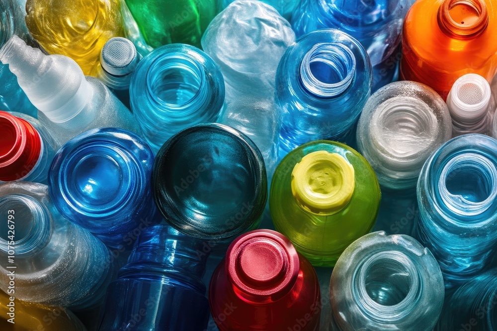 Abstract Texture of Colorful Recycled Plastic Bottles Abstract Texture of Colorful Recycled Plastic Bottles