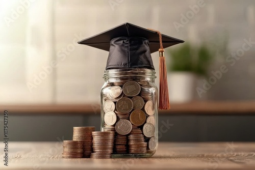 Wallpaper Mural Maximize your graduation savings how a stack of coins leads to financial success in education Torontodigital.ca