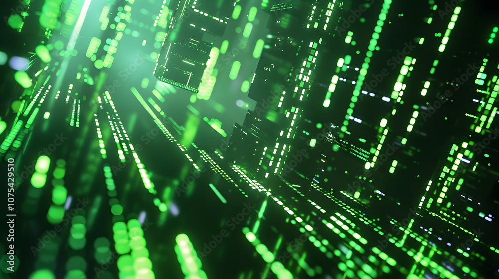 dynamic neon green digital landscape representing futuristic technology and virtual connectivity. generative ai dynamic neon green digital landscape representing futuristic technology and virtual connectivity. generative ai