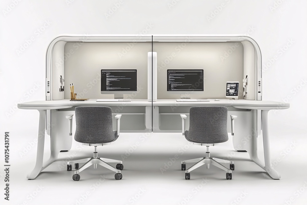 Modern Office Workspace with Minimalist Design and Ergonomic Furniture Modern Office Workspace with Minimalist Design and Ergonomic Furniture