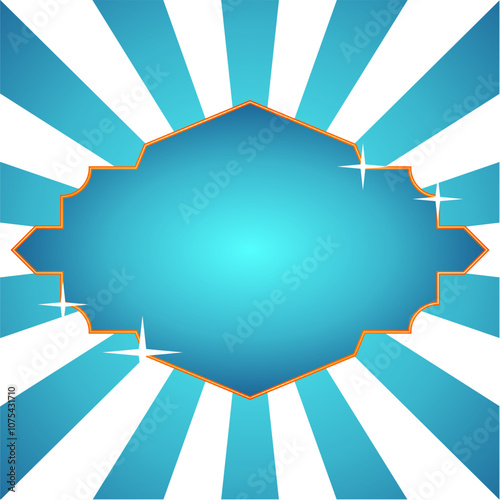 Blue Sky background with frame. Background with rays. Background with a place for text. Green background with ribbon background with a place for your text