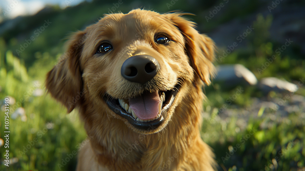 Close-up of a smiling dog enjoying nature Close-up of a smiling dog enjoying nature