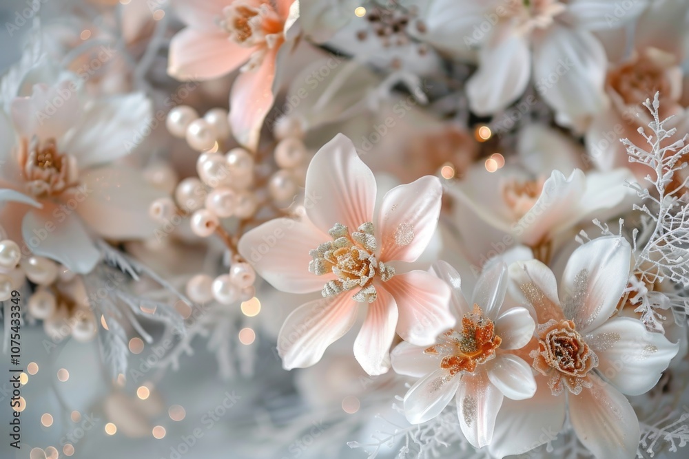 Silver And Pink Christmas Decoration with Peach and Gold Accents Silver And Pink Christmas Decoration with Peach and Gold Accents