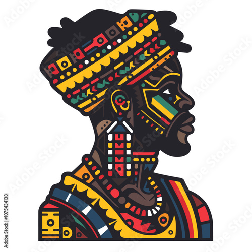 Tribal African american man. Vector illustration for your design