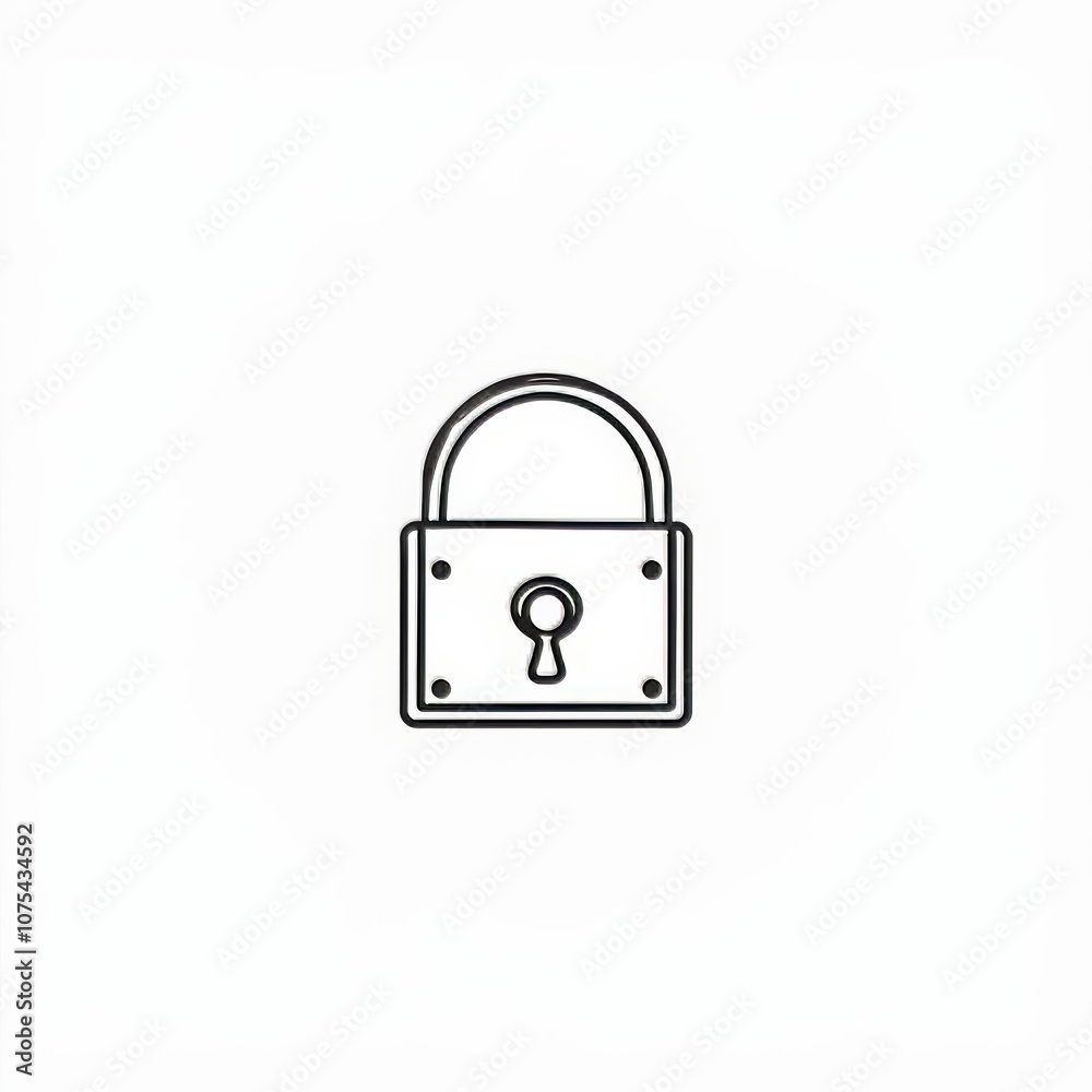 Unlock Icon Thin Line Art Isolated Unlock Icon Thin Line Art Isolated