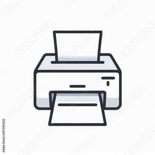 Trendy Thin Line Icon of a Printer with Minimalist Design