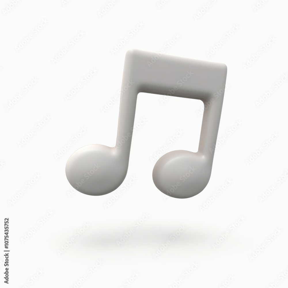 Musical Notes Emoji 🎶 3D Rendering Isolated on Snow-White Background, No Shadows, Floating Musical Notes Emoji 🎶 3D Rendering Isolated on Snow-White Background, No Shadows, Floating