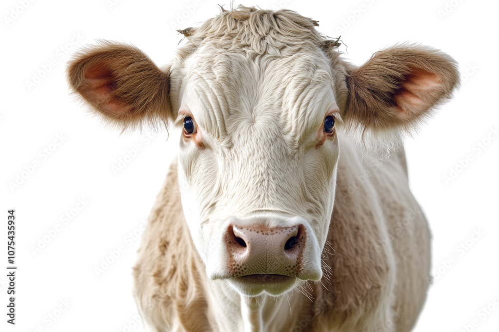 Close-up Portrait of a Cow isolated on a transparent background Close-up Portrait of a Cow isolated on a transparent background