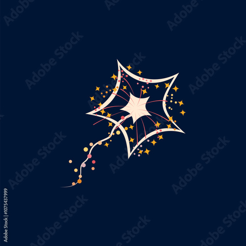 Vector effect of bright fireworks in the form of a scattering of stars with sparks