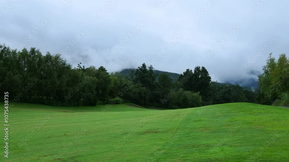 Time lapse of landscape of golf course in the countryside Time lapse of landscape of golf course in the countryside