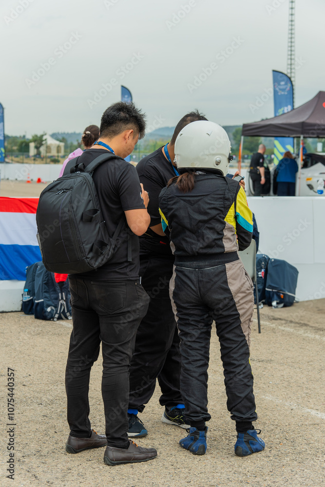 Racing Team Briefing at the Track