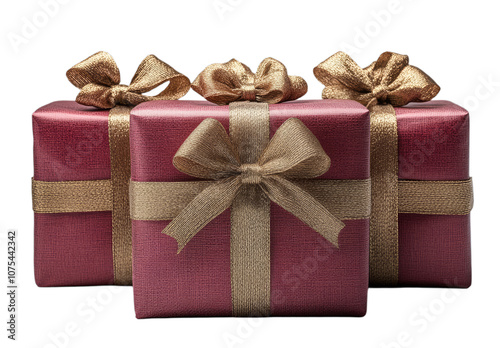 Elegant Red Gift Boxes with Golden Ribbons: Perfect for Special Occasions