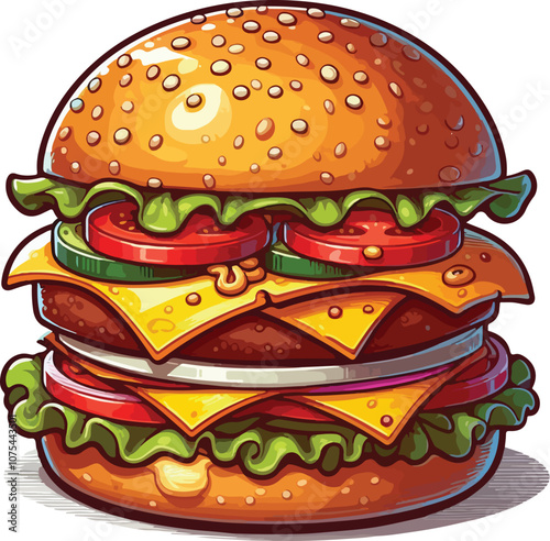 Burger hamburger cheeseburger vector