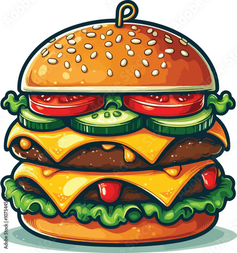 Burger hamburger cheeseburger vector