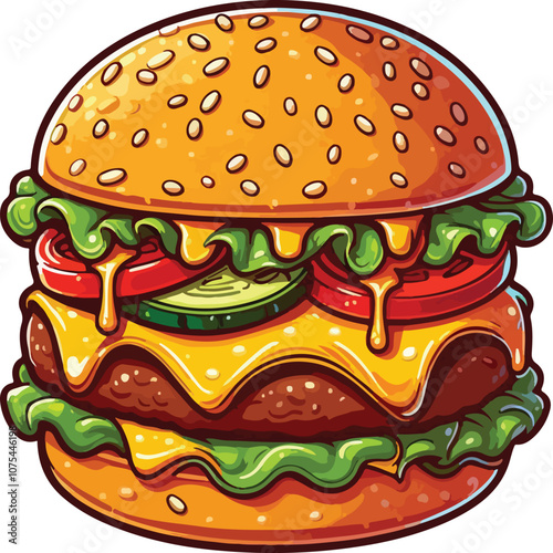 Burger hamburger cheeseburger vector