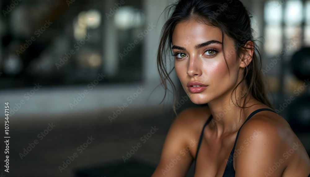 Beautiful woman in a fitness gym - aesthetic fitness photo Beautiful woman in a fitness gym - aesthetic fitness photo