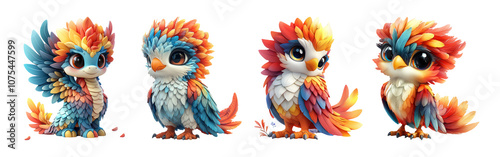 Colorful Fantasy Bird Character Designs